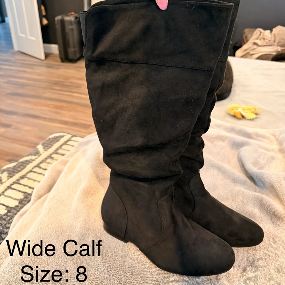 Black Wide Calf Women's Boots